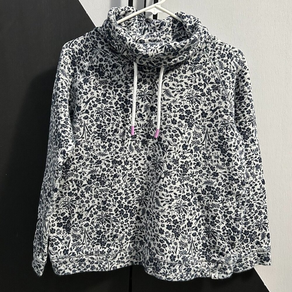 Joules Women's Nadia Print Ribbed Sweatshirt, Navy‎ Ditsy US Size 8